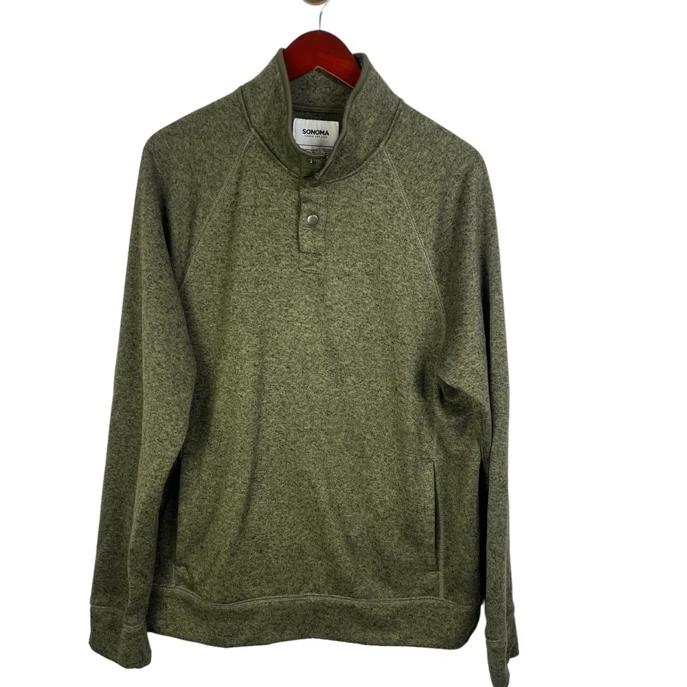 Men’s Snap Front Mock Neck Fleece Size XL - Picture 1 of 3